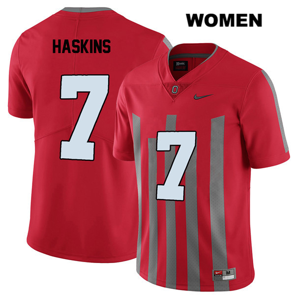 Ohio State Buckeyes Women's Dwayne Haskins #7 Red Authentic Nike Elite College NCAA Stitched Football Jersey EY19H01IU